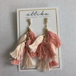 Fabfitfun ettika Tassel earrings pink gold 18k